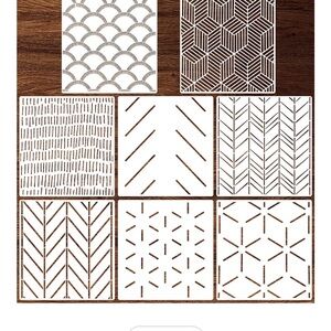 NEW Geometric Pattern Stencil Set 12x12 stencils- set of 8